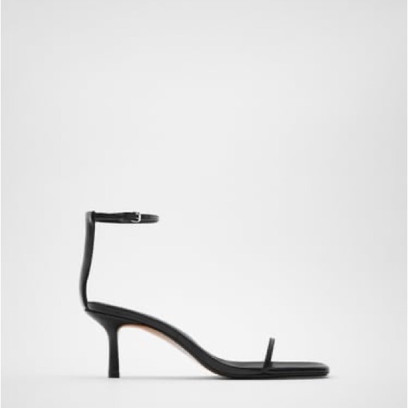 ❌SOLD❌NEW ZARA MINIMALIST HEELED LEATHER SANDALS SIZE 10(41) - Picture 6 of 11